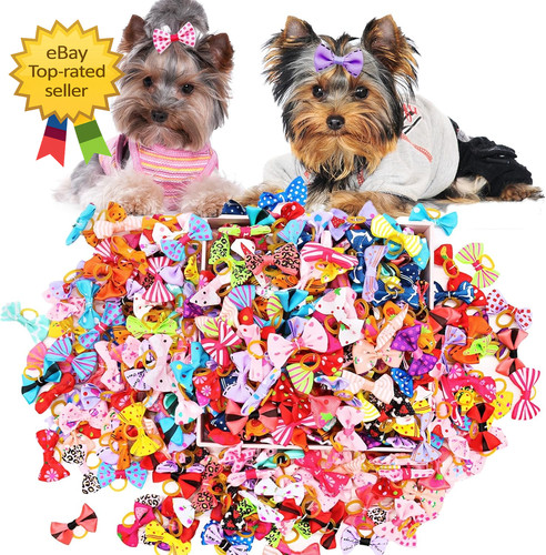 100pcs puppy dog hair - 100pcs, bows
