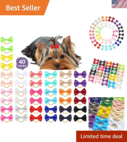 40pcs handmade puppy hair bows - handmade,
