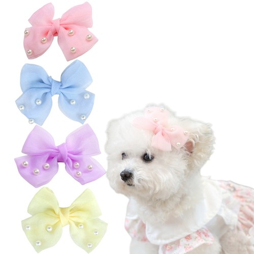 Pcs dog hair bows clips - 4,